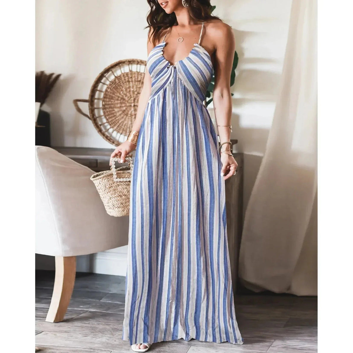 Women's Elara Lightweight Flowy Pleated Summer Maxi Dress - photo 6