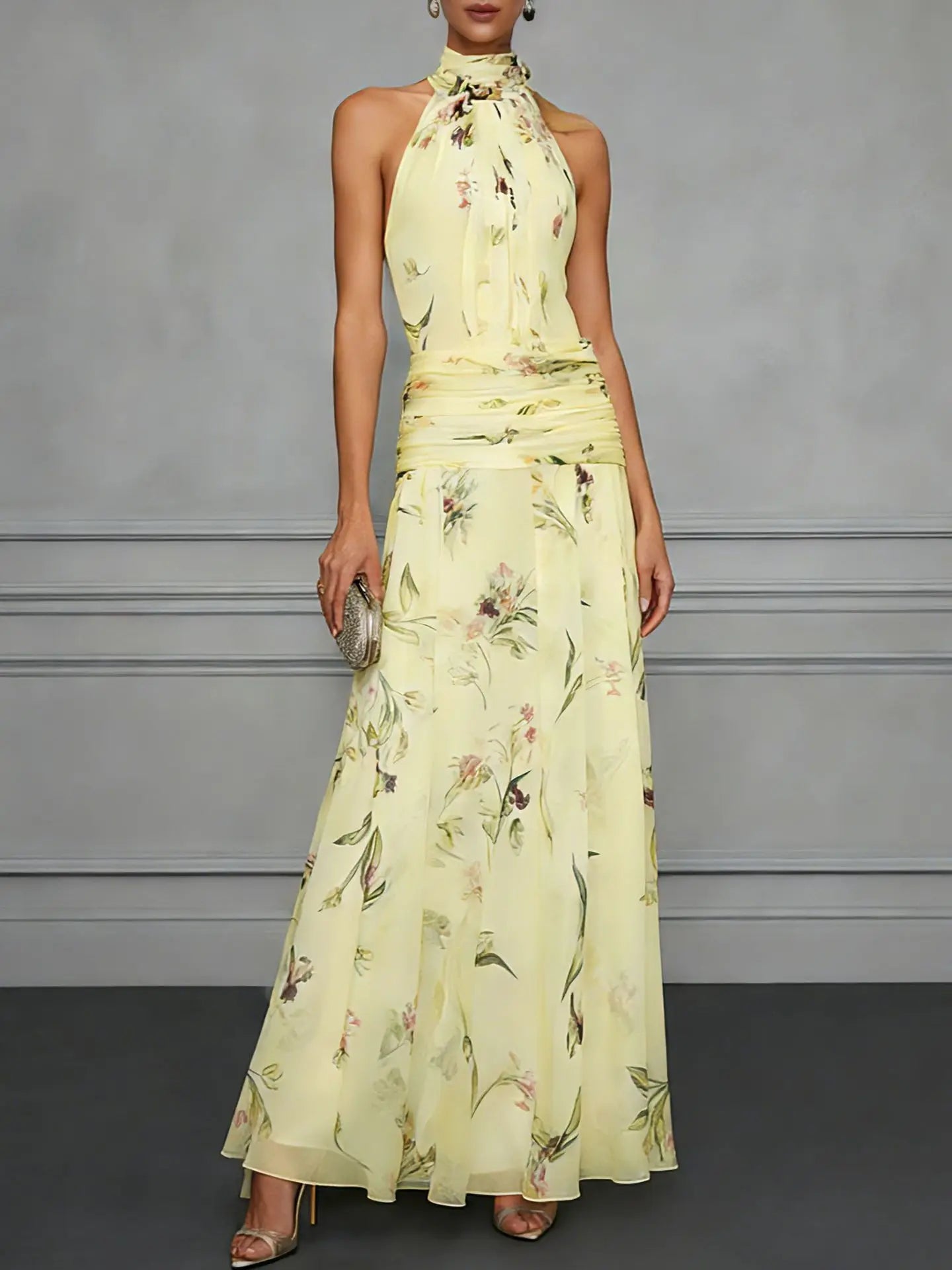 Robe Maxi Mousseline Fleurie pour femme