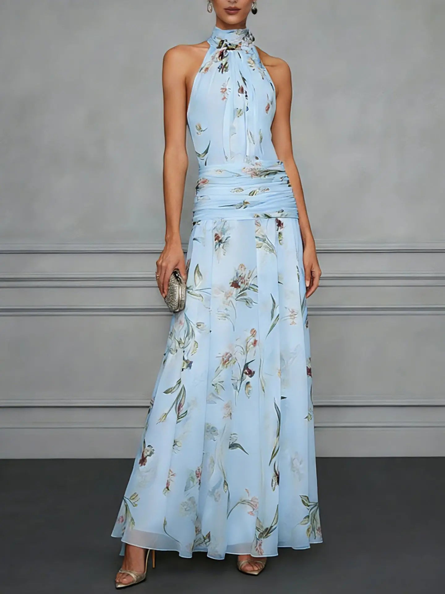 Robe Maxi Mousseline Fleurie pour femme