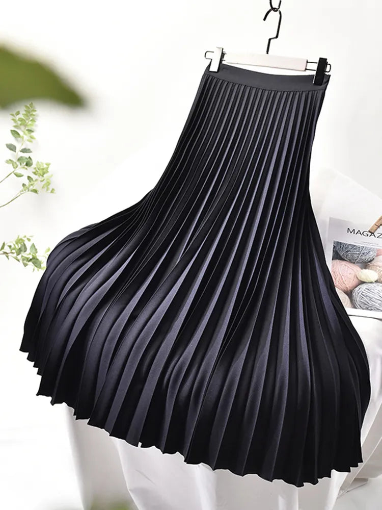 Jupe Midi Plissée Élégante pour Femme