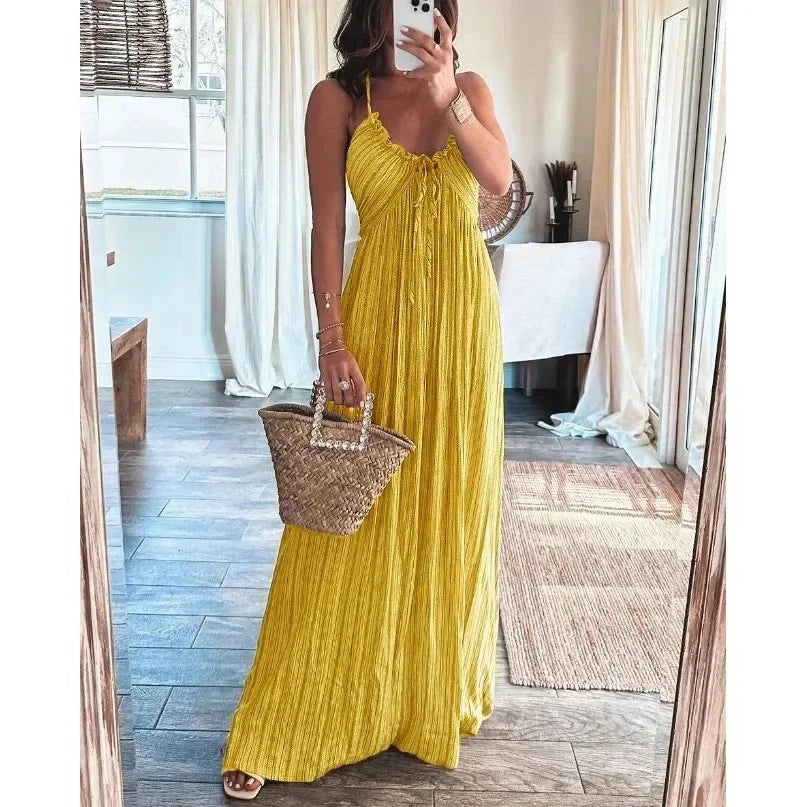 Women's Elara Lightweight Flowy Pleated Summer Maxi Dress - photo 5