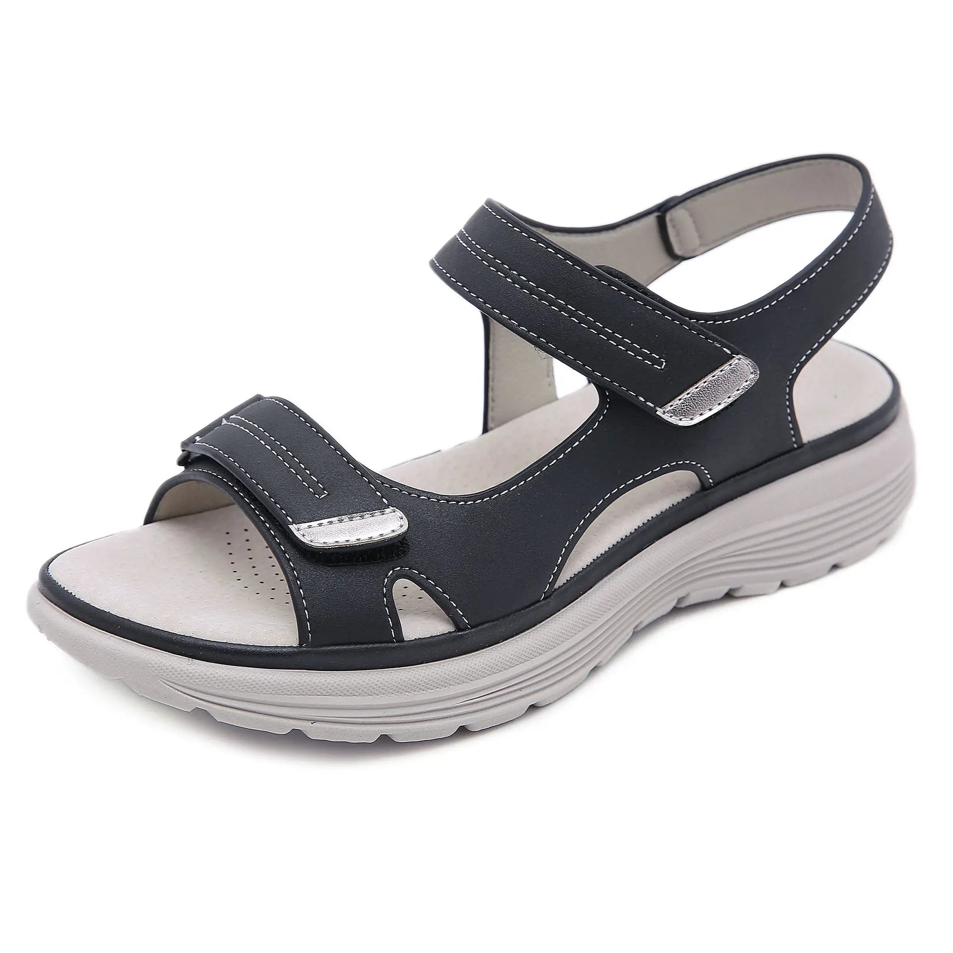 Women's Orthopedic Leather Sandals With Cushioned Arch Support — Wide Fit, All-Day Comfort