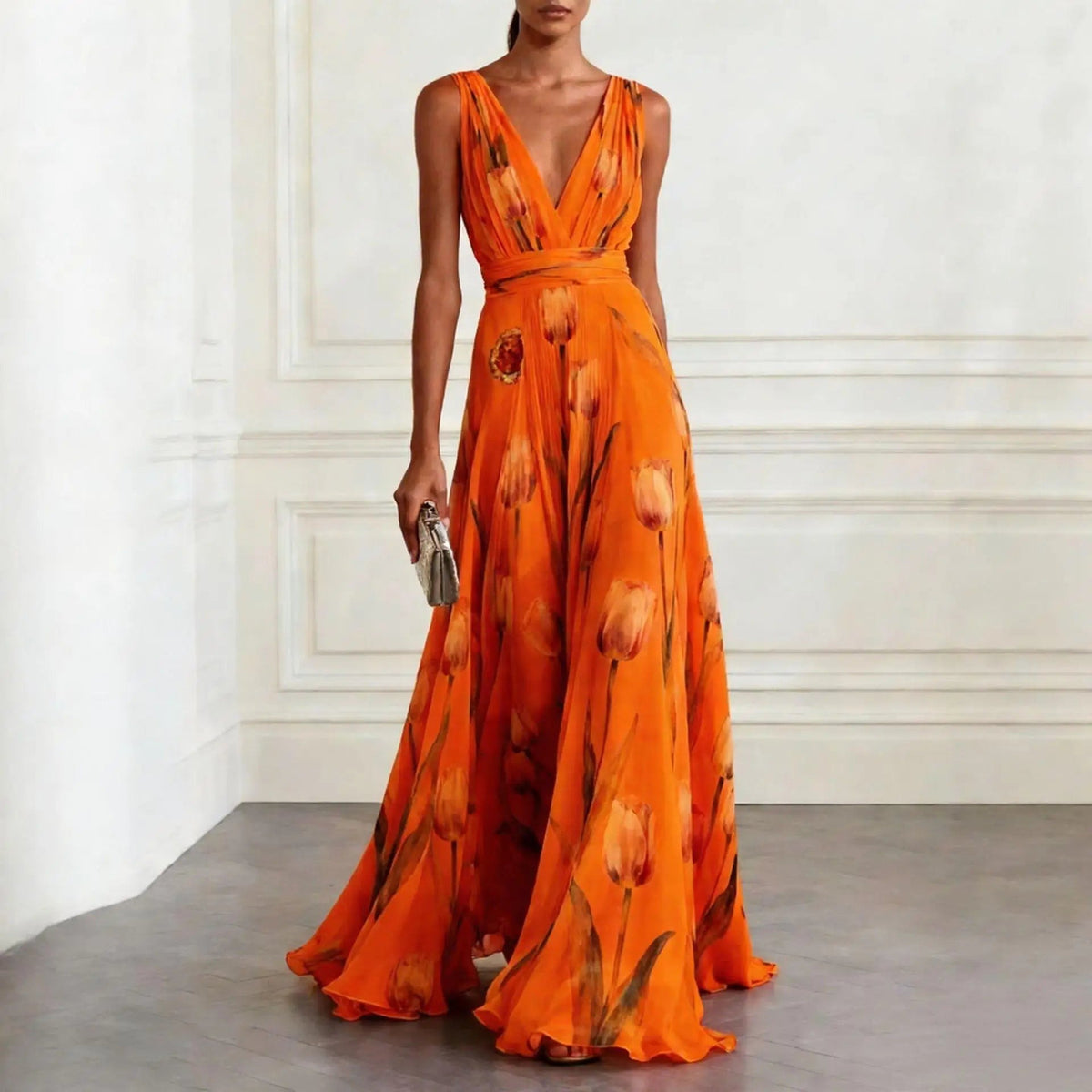 Quinn - Women's Floral V-Neck Wedding Guest Maxi Dress - photo 3