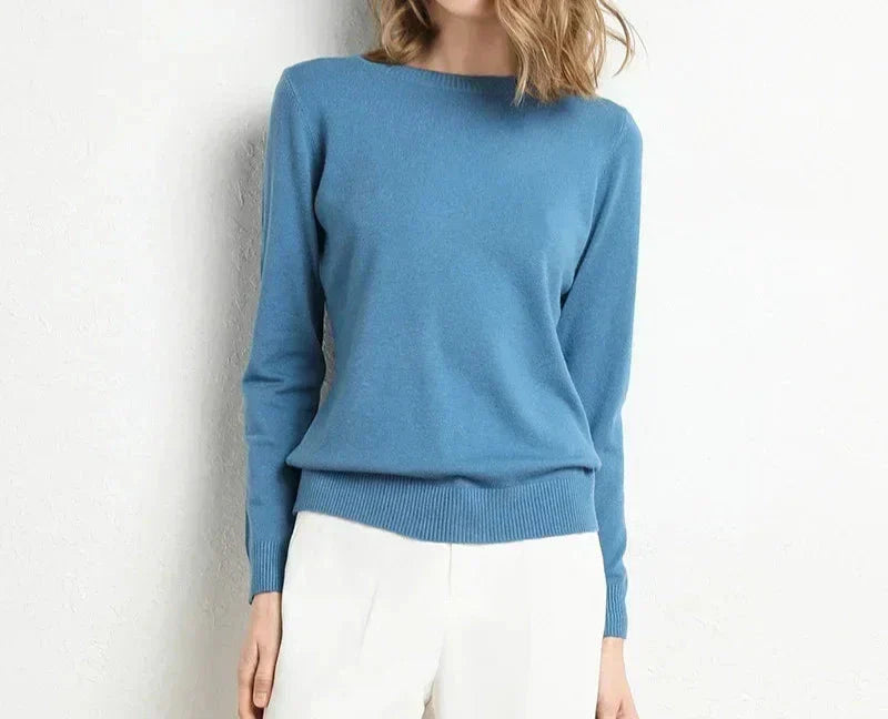 Women's Crew Neck Classic Jumper - Blue