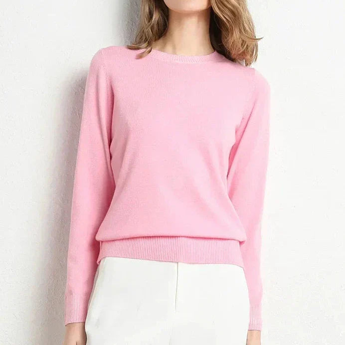Women's Crew Neck Classic Jumper - Pink