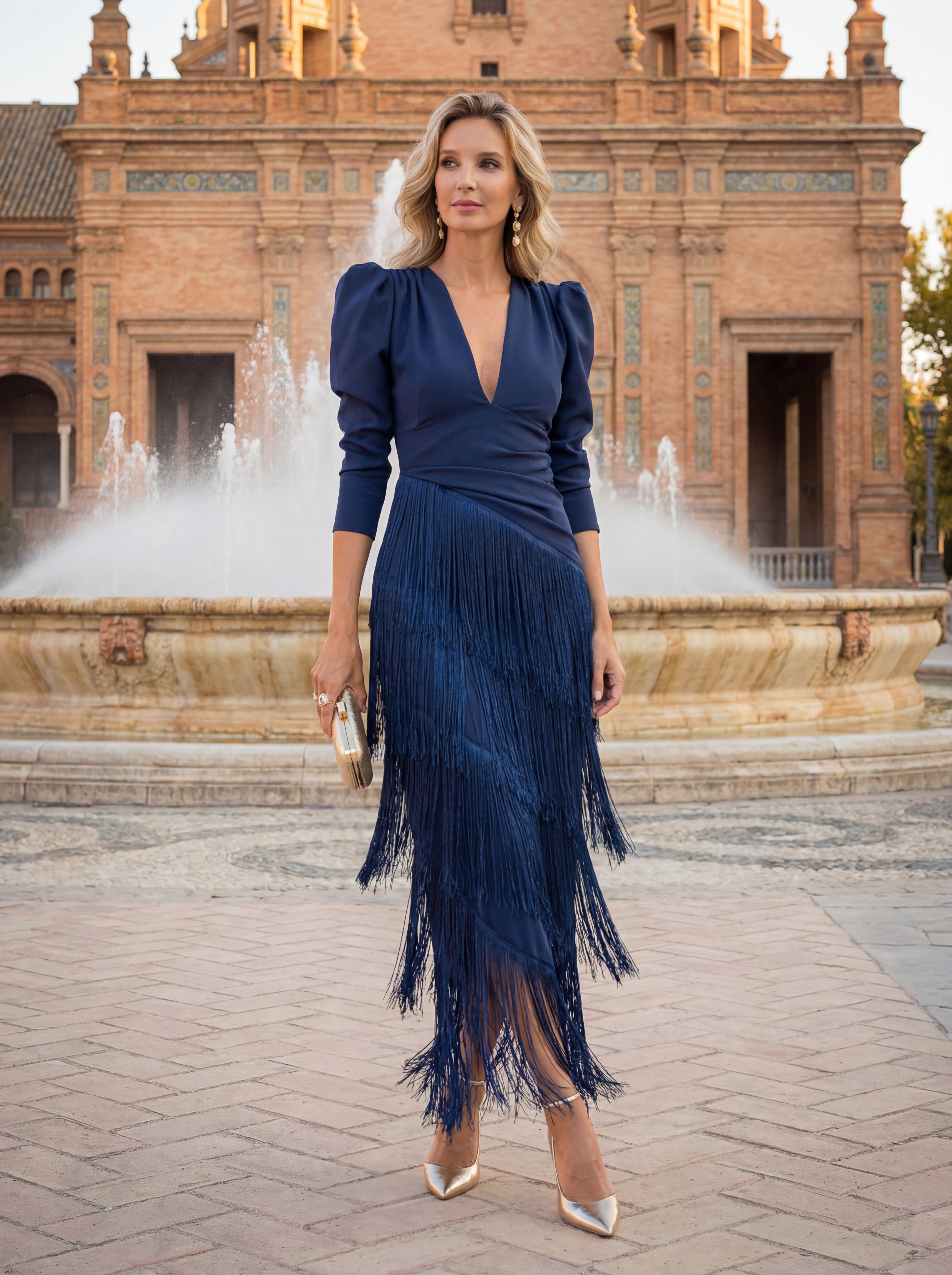 Women's Maxi Dress with Decorative Fringe - photo 10