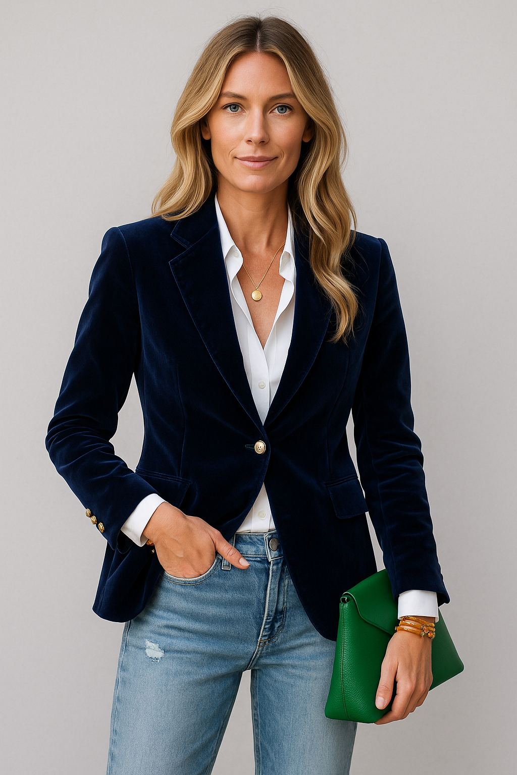 Stylový dámský sametový blazer