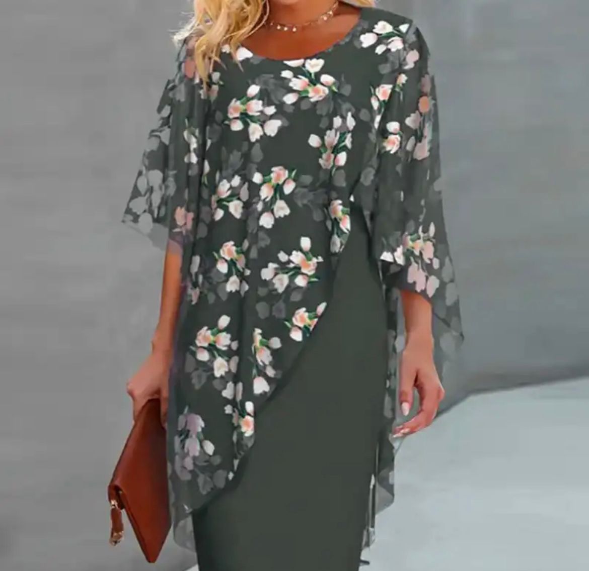 Daniela - Women's Dress with Overlay Panel