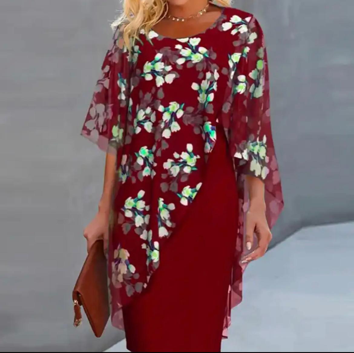 Daniela - Women's Dress with Overlay Panel