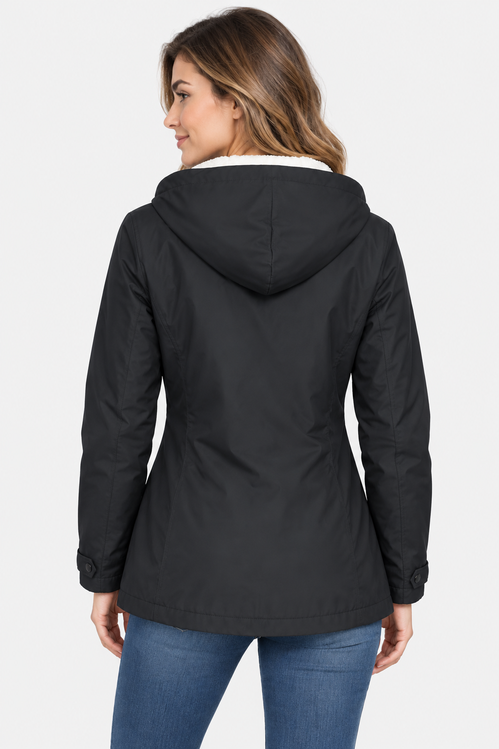 Women's Fleece Lined Hooded Raincoat