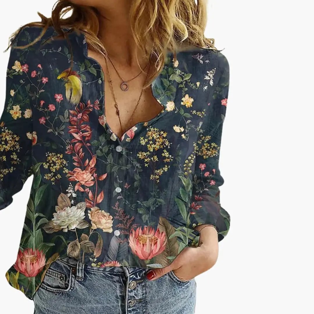 Gabriela - Women's Silk Blouse with Regular Fit