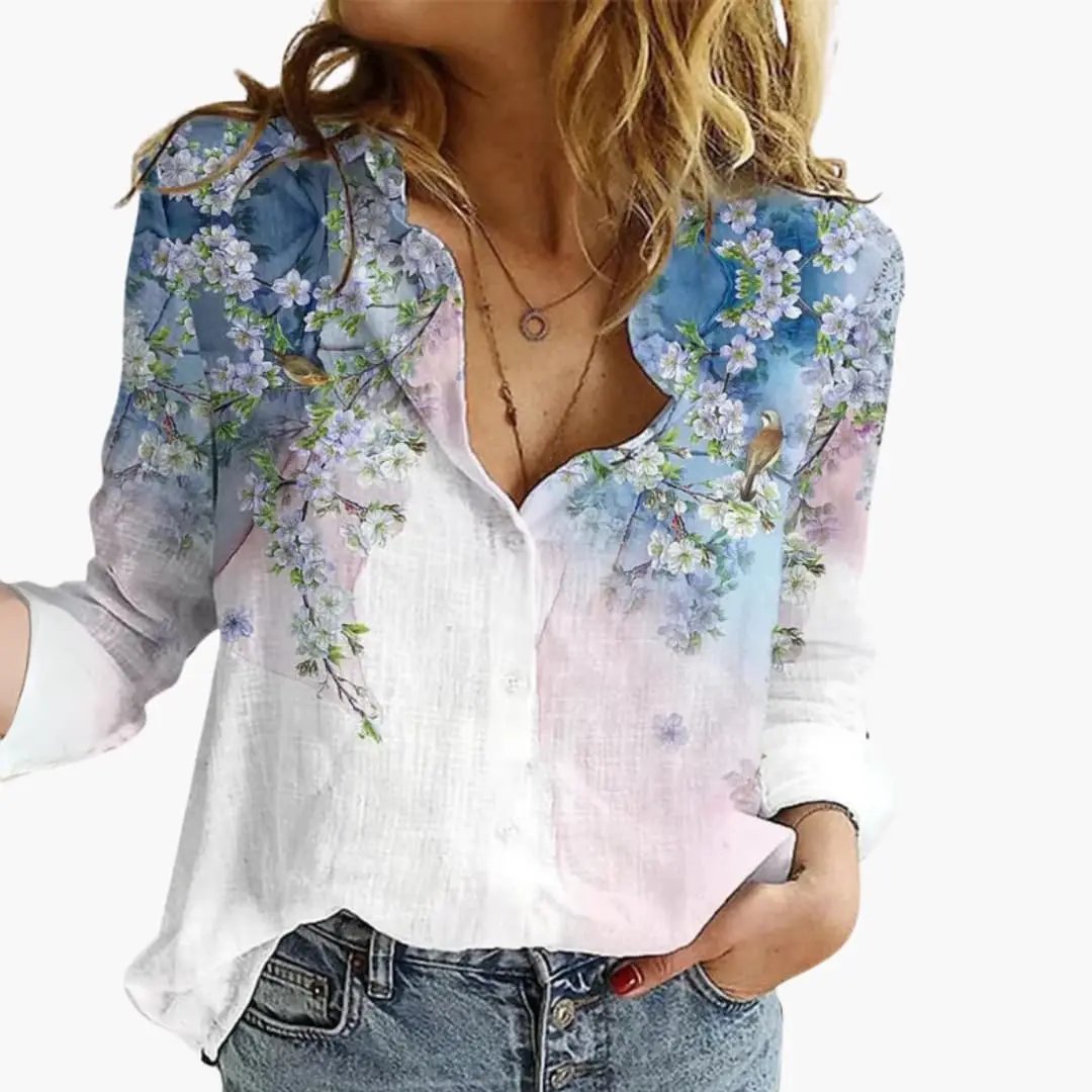 Gabriela - Women's Silk Blouse with Regular Fit