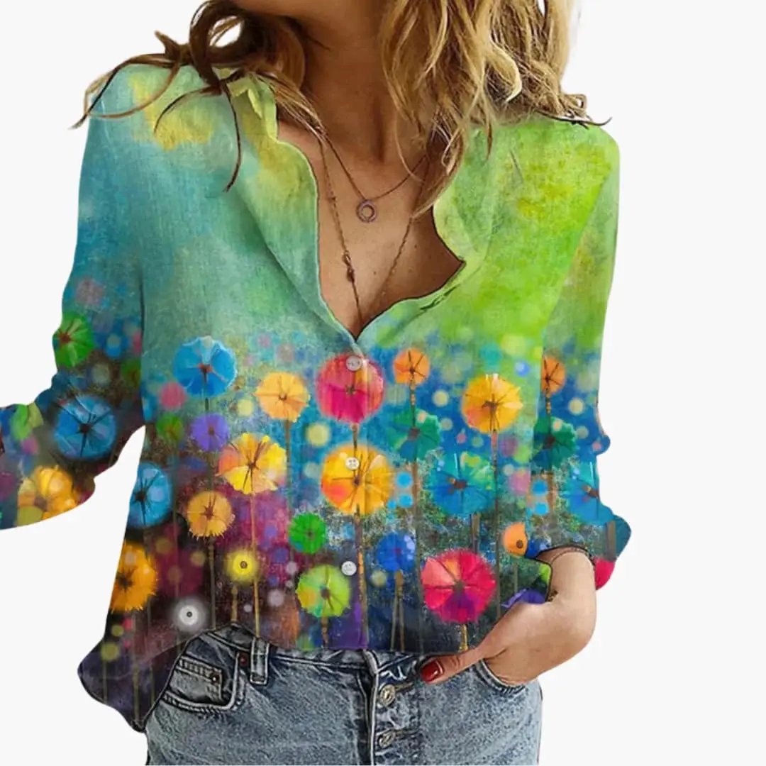 Gabriela - Women's Silk Blouse with Regular Fit