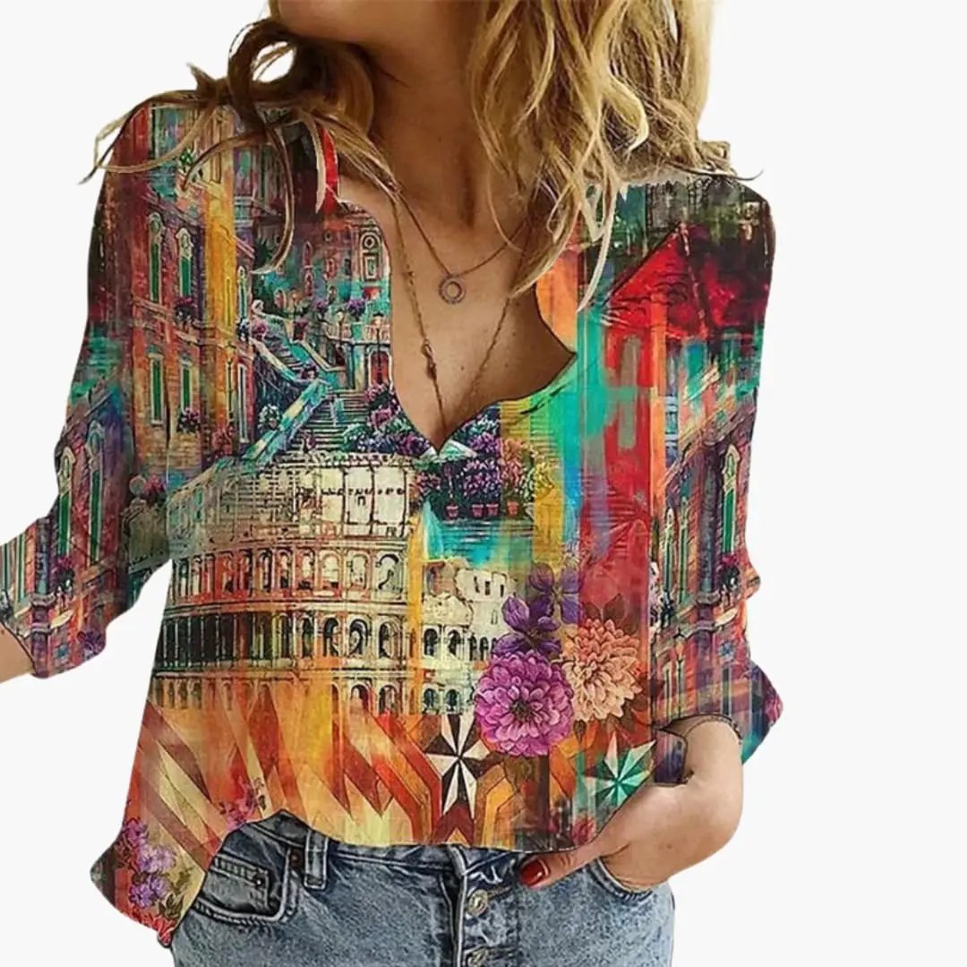 Gabriela - Women's Silk Blouse with Regular Fit