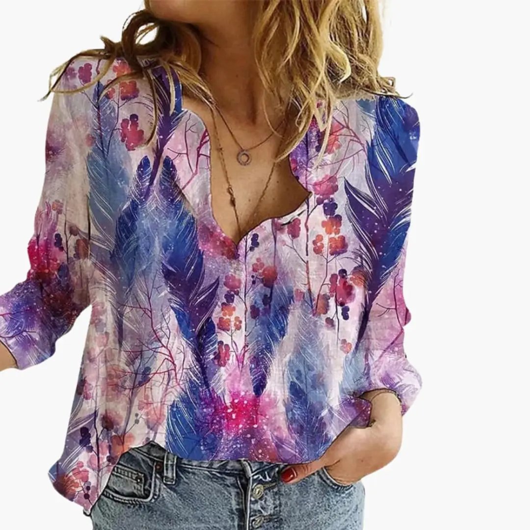 Gabriela - Women's Silk Blouse with Regular Fit