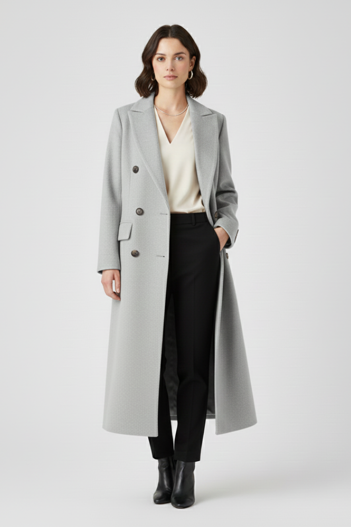 Cappotto da donna con revers e chiusura a bottoni