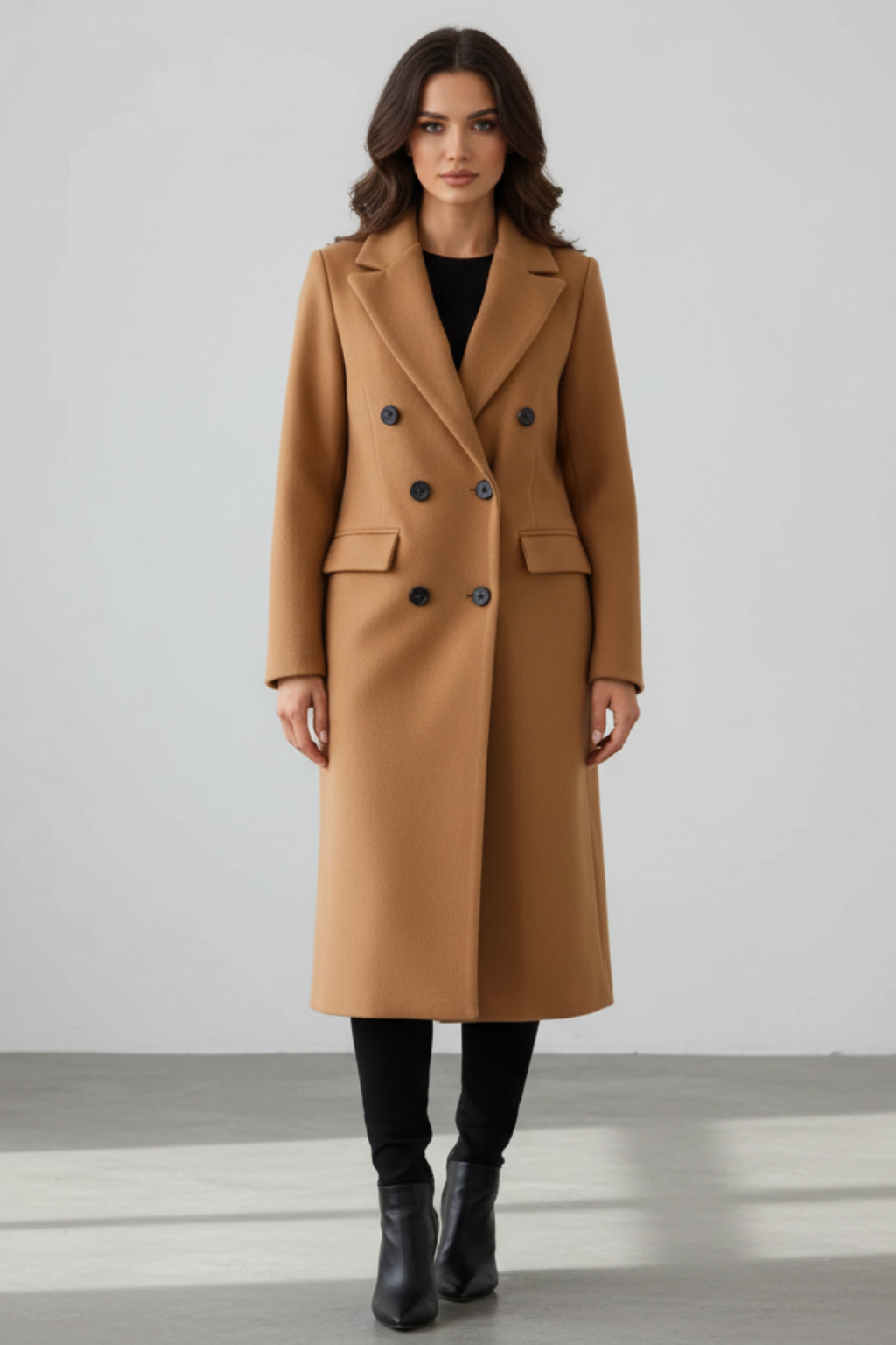Cappotto in lana da donna aderente