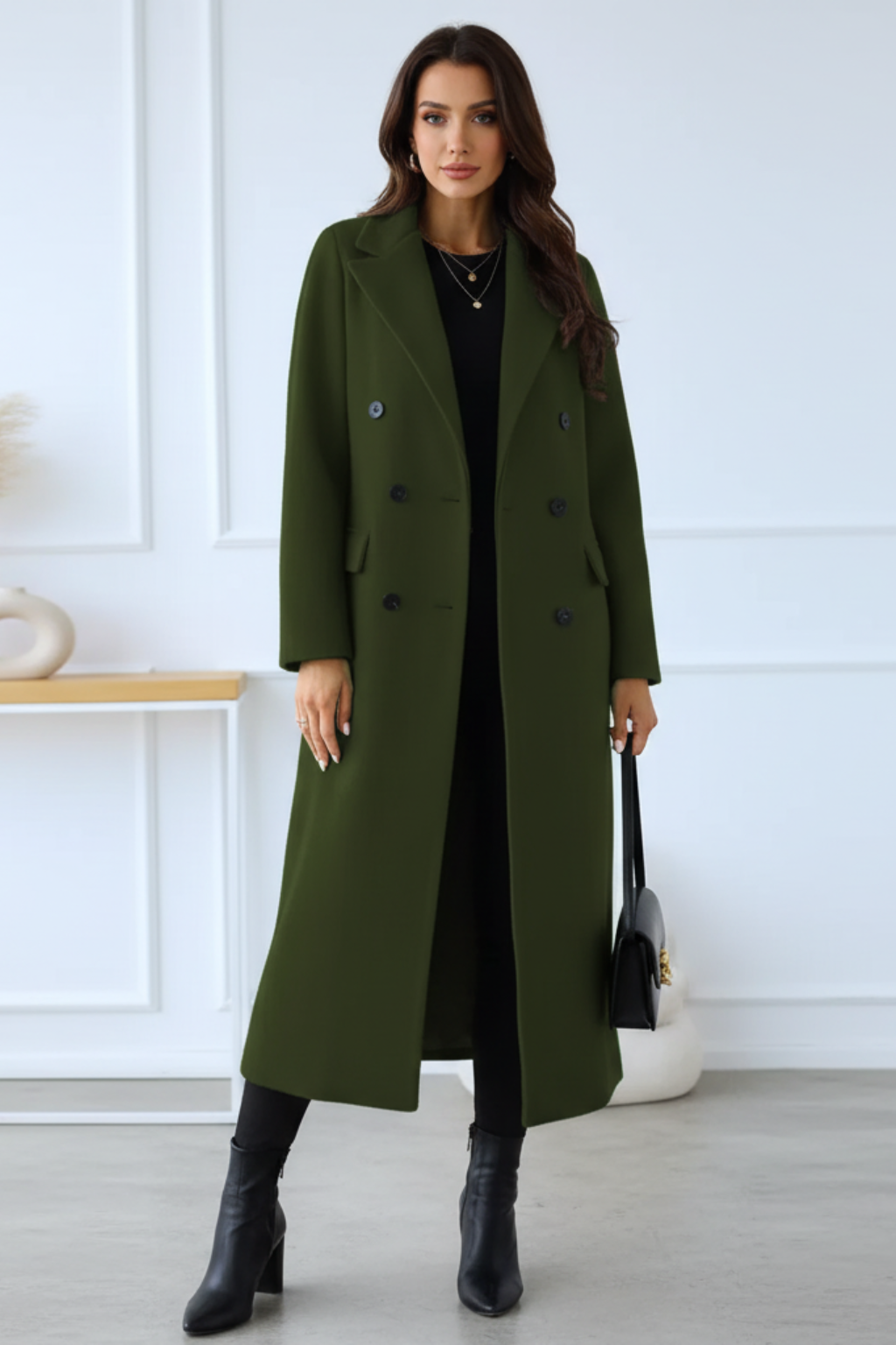 Cappotto in lana da donna aderente