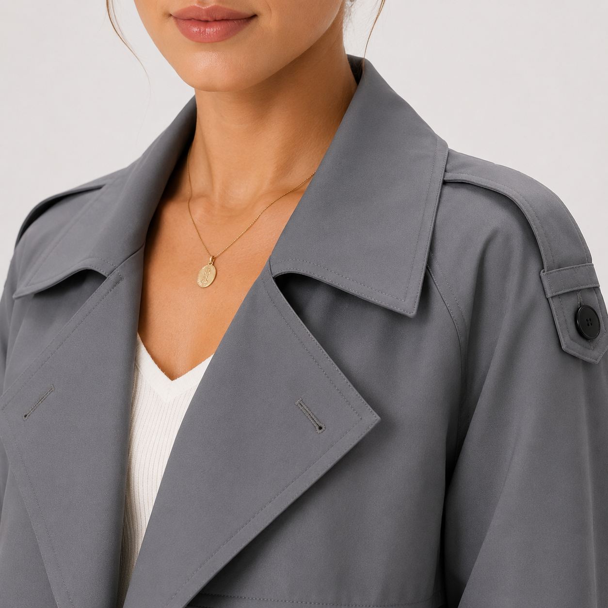Women's Long Trench Coat Double Breasted Belted Classic Outerwear