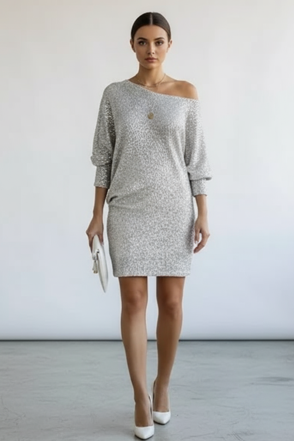 Rochie midi de cocktail cu paiete strălucitoare, pentru femei