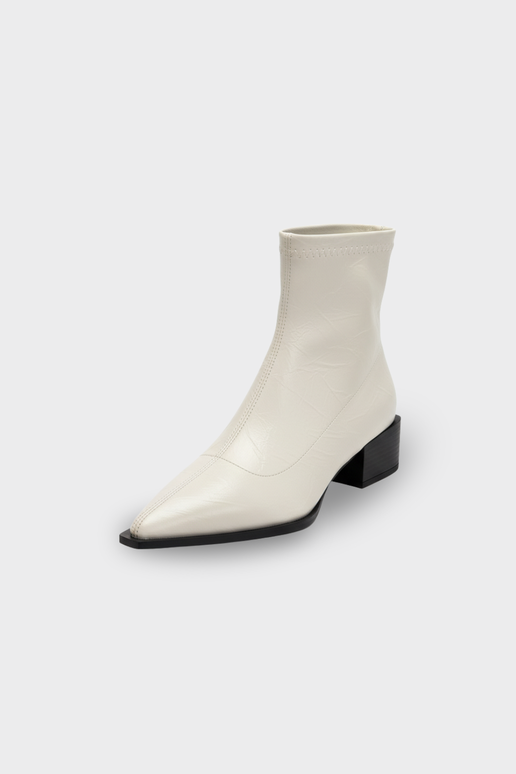 Botine cu vârf ascuțit și toc mic gros, fără șiret, elegante, pentru femei