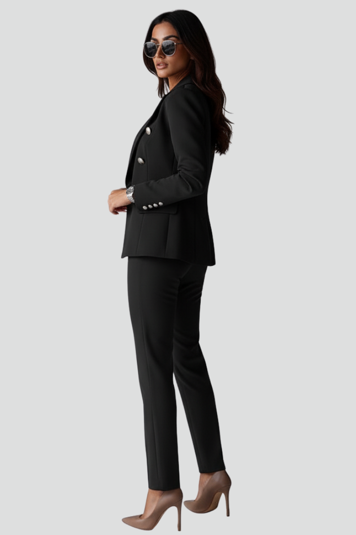 Women's Double Breasted Blazer and Straight Leg Trouser Set - photo 5