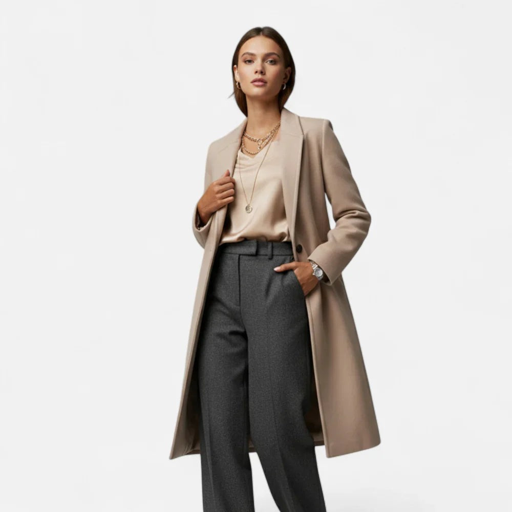Women’s Winter Overcoat – Lapel Collar Elegance - photo 3