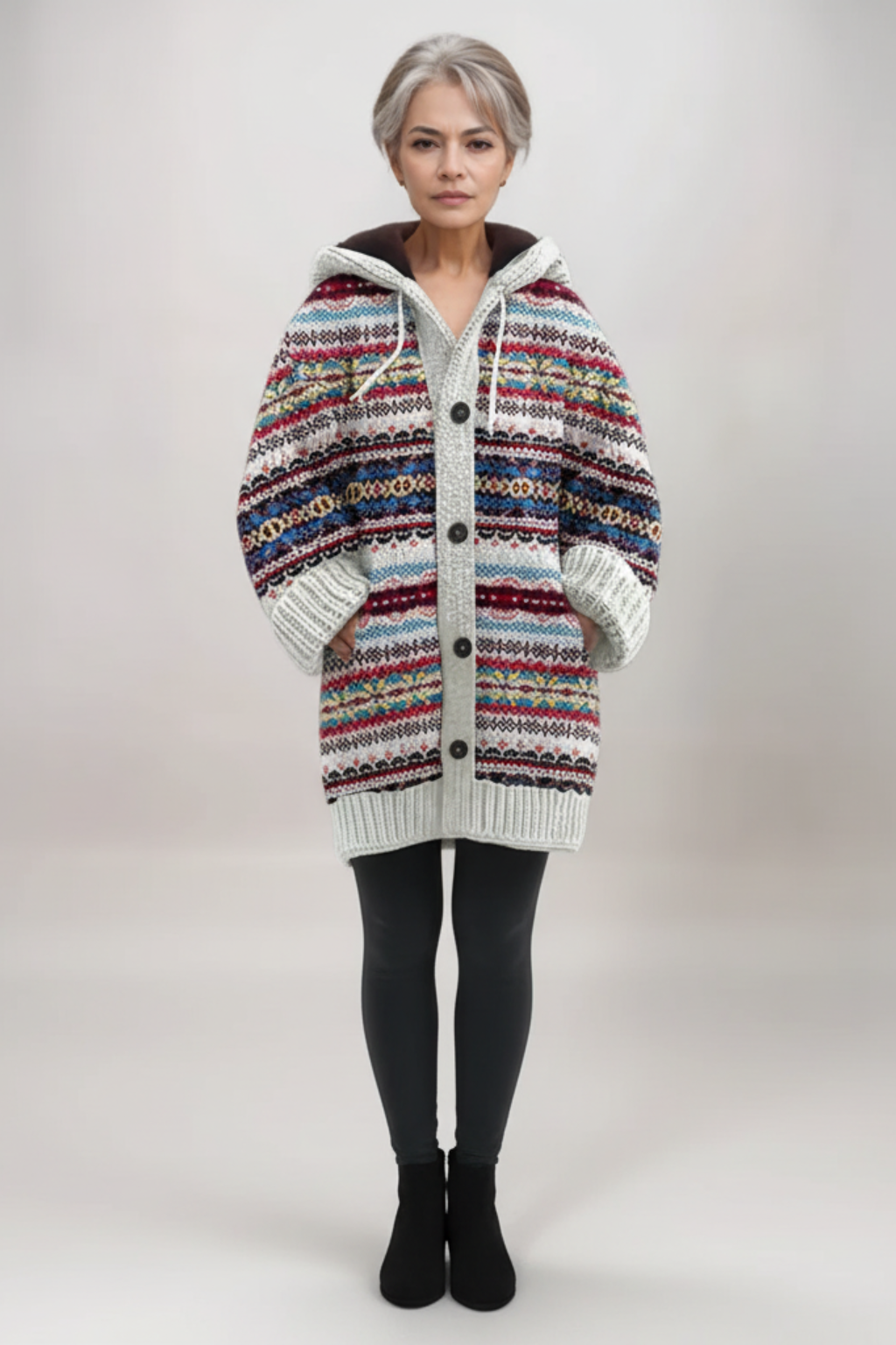 Cardigan invernale da donna in morbida maglia per un calore avvolgente