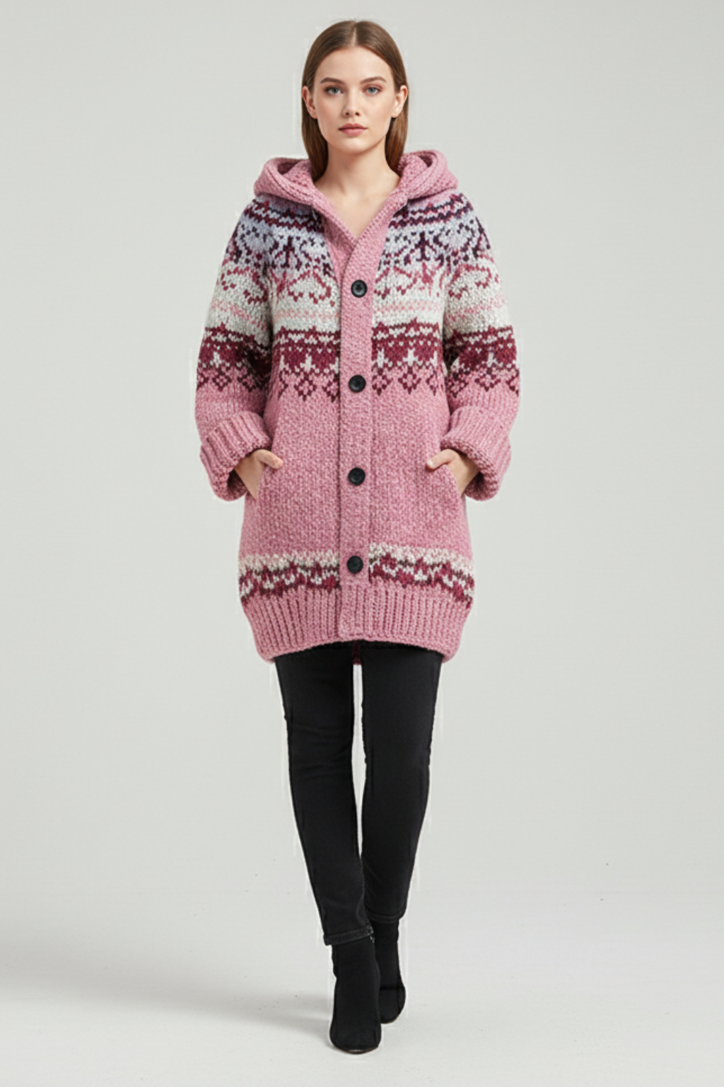 Cardigan invernale da donna in morbida maglia per un calore avvolgente