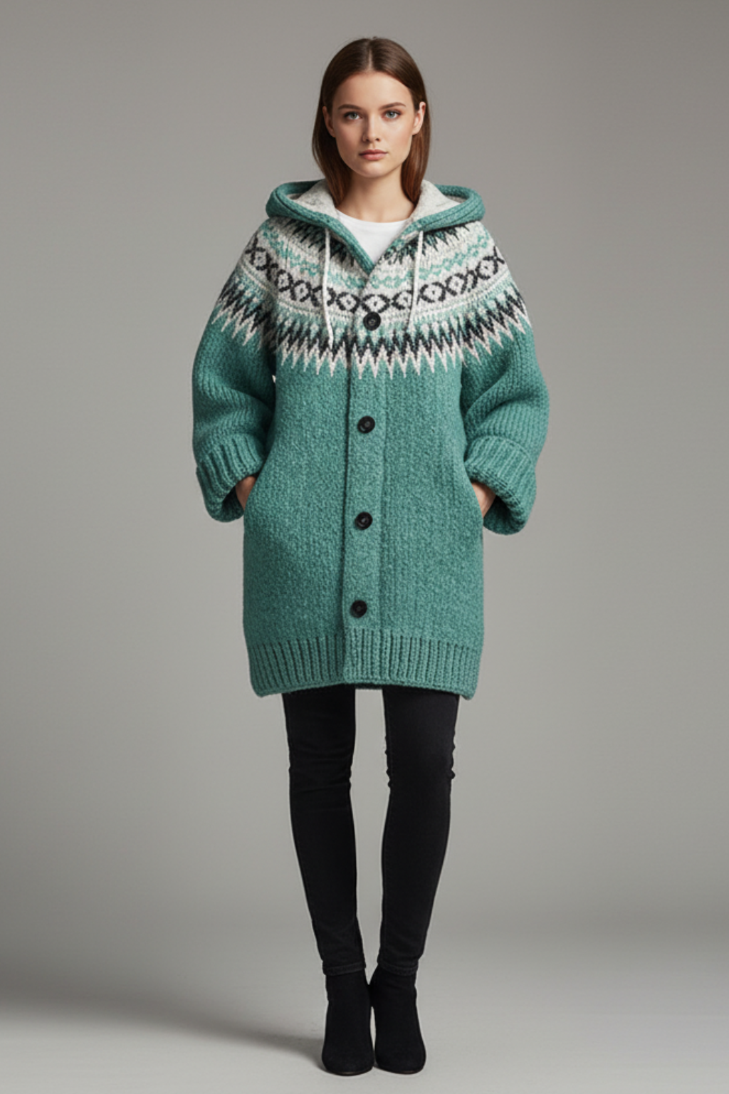 Cardigan invernale da donna in morbida maglia per un calore avvolgente