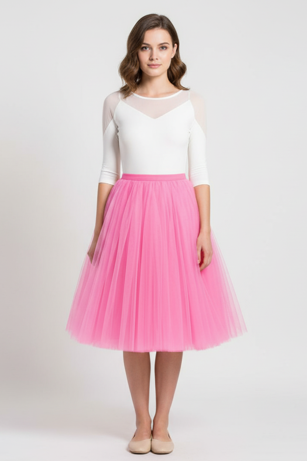 Gonna midi in tulle da donna classica