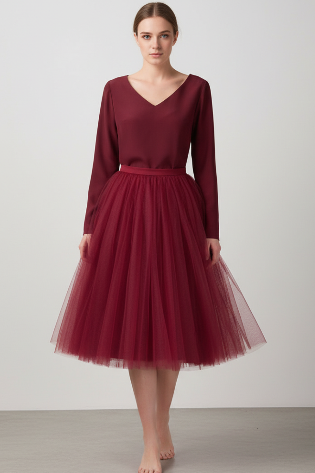 Gonna midi in tulle da donna classica