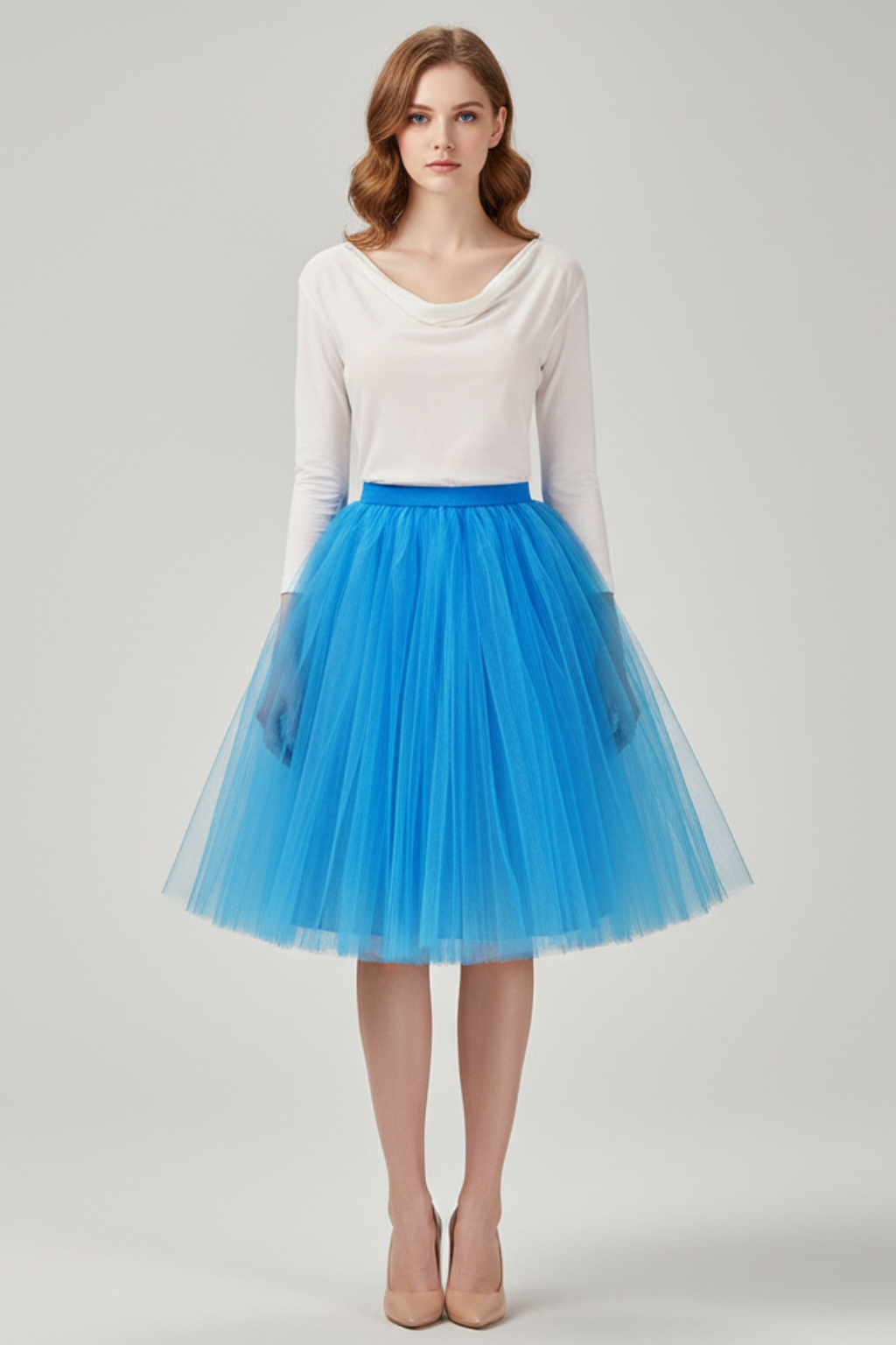 Gonna midi in tulle da donna classica