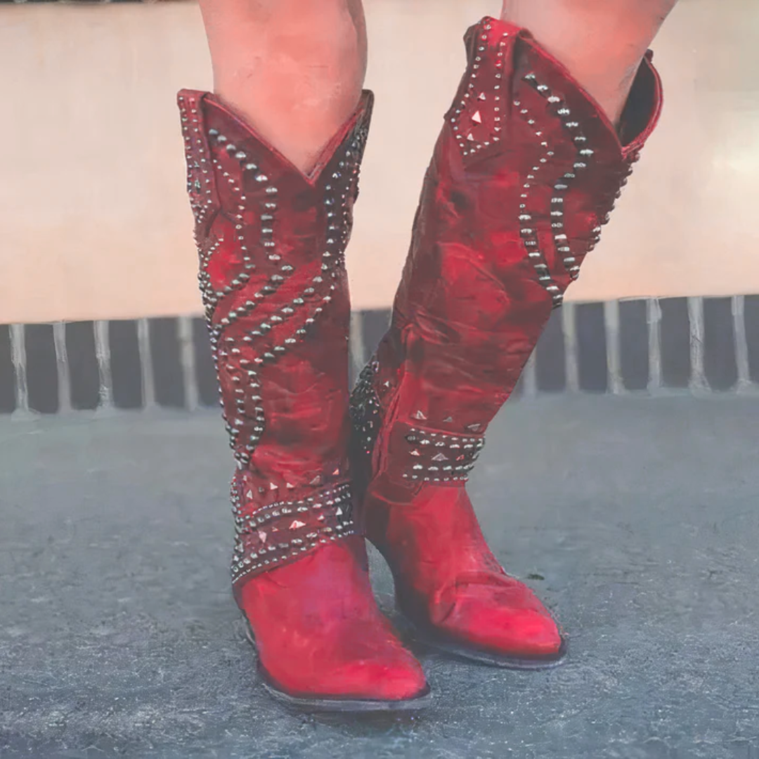 Stivali western al ginocchio da donna