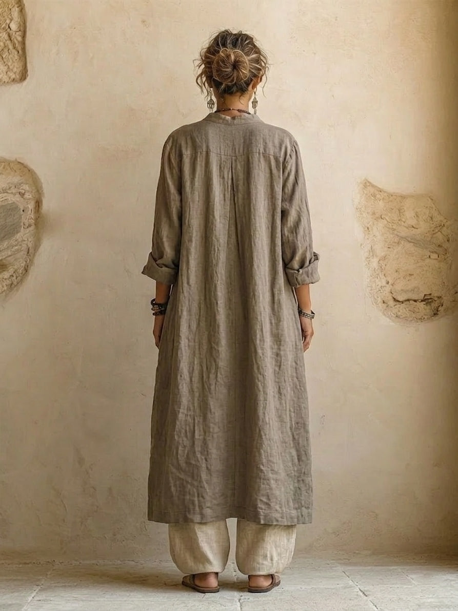 Women's Three Piece Boho Set with Printed Top, Cardigan and Trousers - photo 5