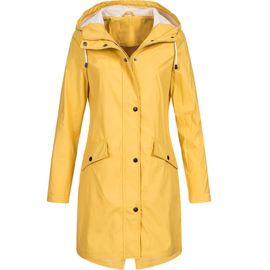 Lorraine - Impermeabile da donna con cappuccio, leggero e antivento
