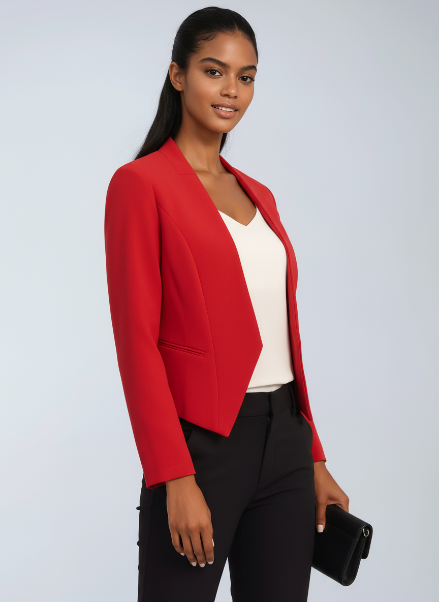 Dominika - Women's Cropped Blazer with Open Front