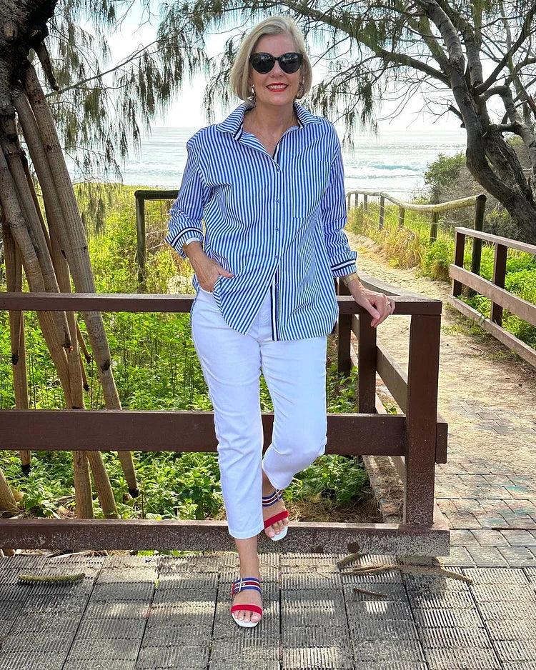 Federica - Women's Striped Shirt with Tailored Fit