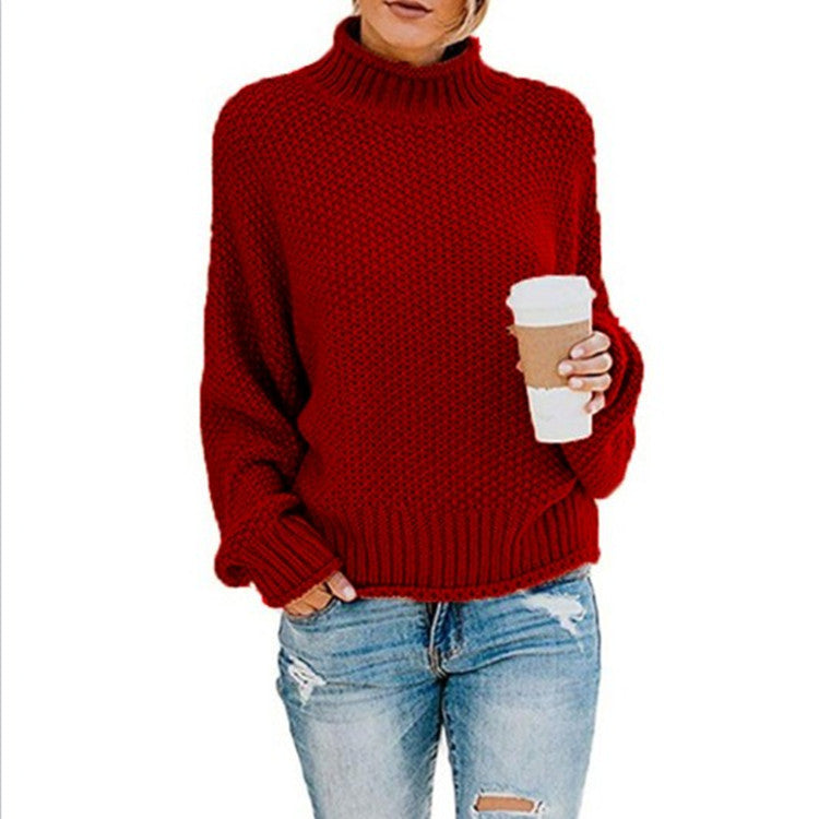 Bella - Maglione dolcevita a maglia grossa da donna