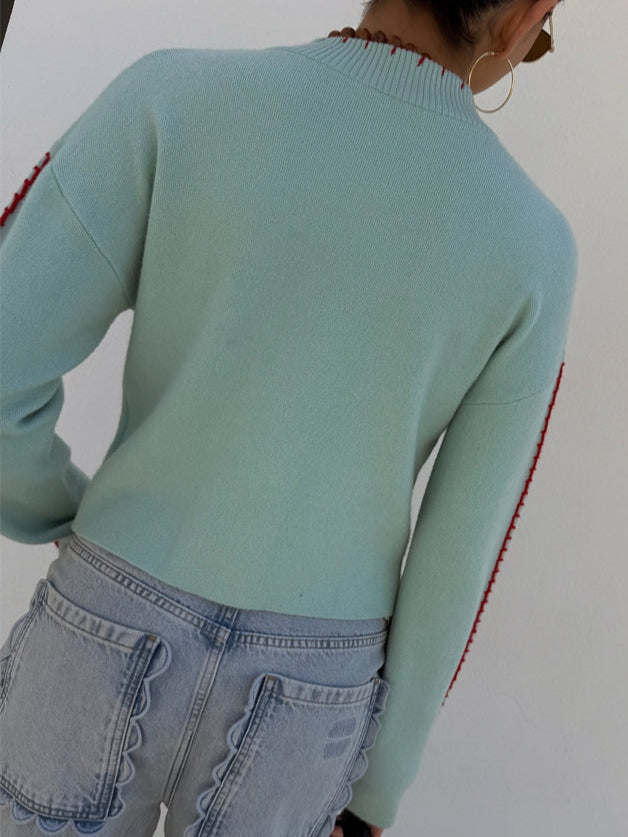 Aaliyah - Women's Knitted Cardigan with Button Front and Collar - photo 2