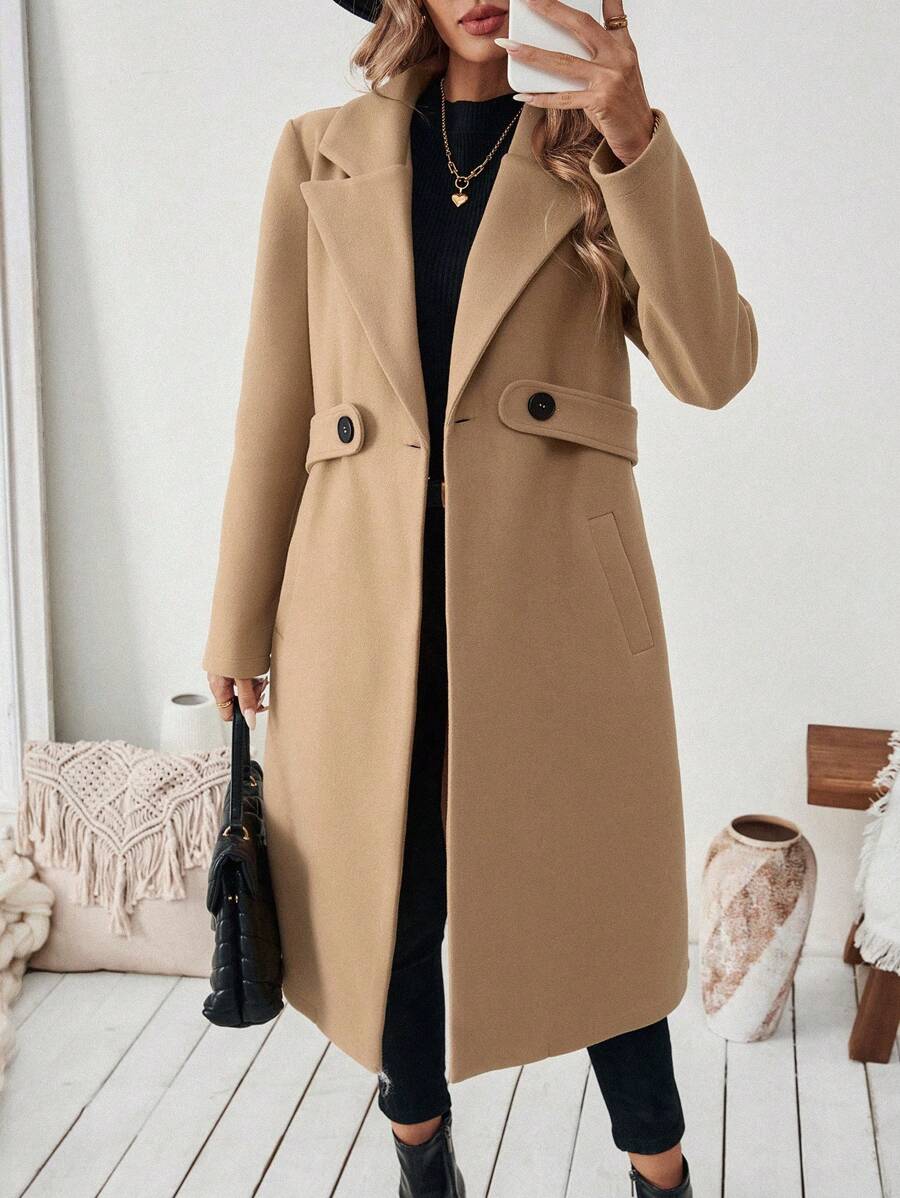 Adelheid - Women's Coat with Lapel Collar