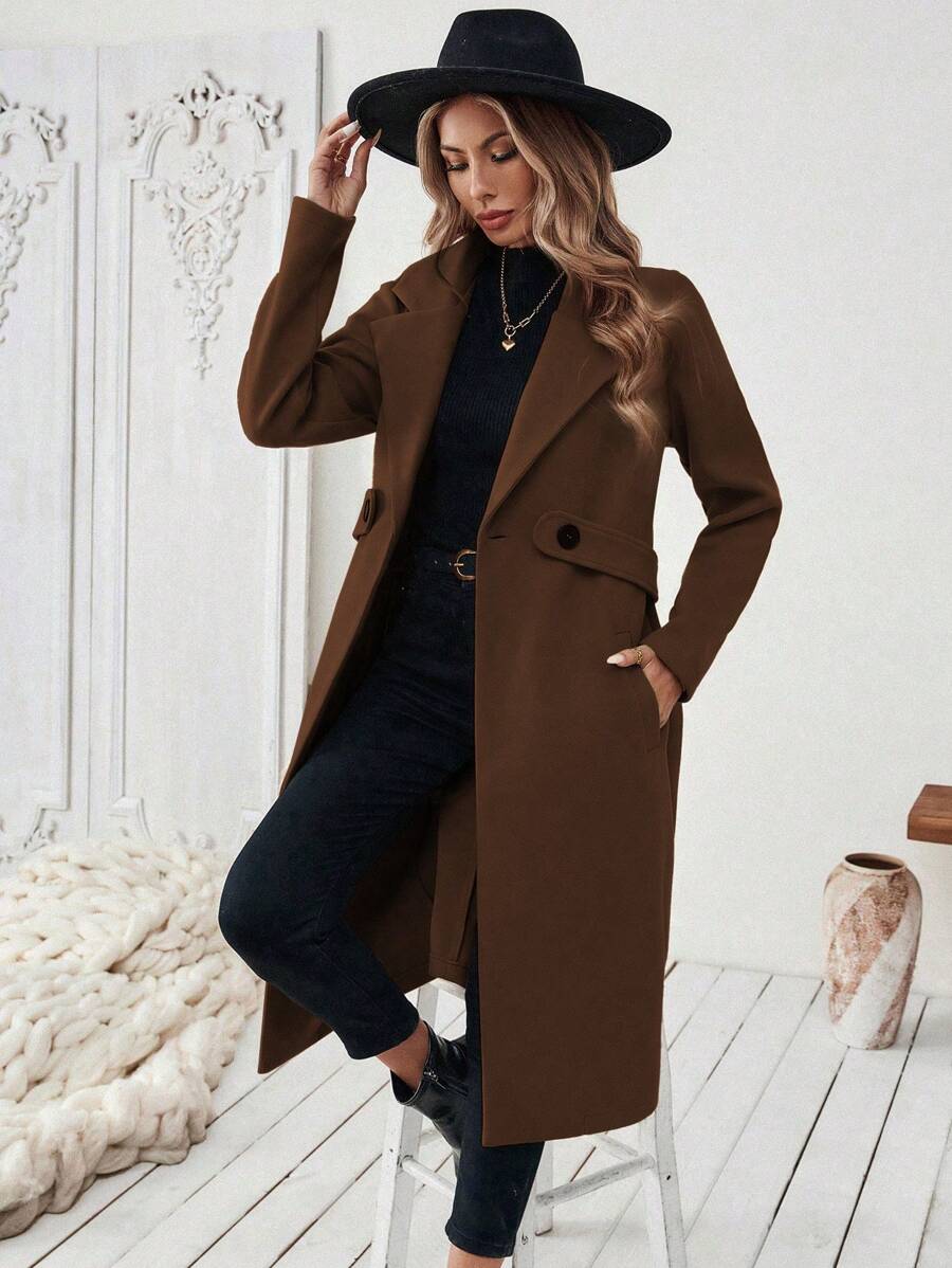 Adelheid - Women's Coat with Lapel Collar