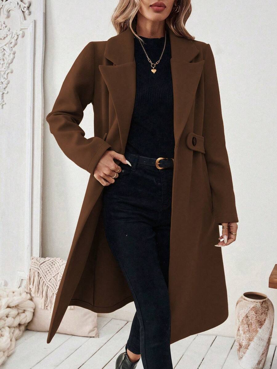 Adelheid - Women's Coat with Lapel Collar