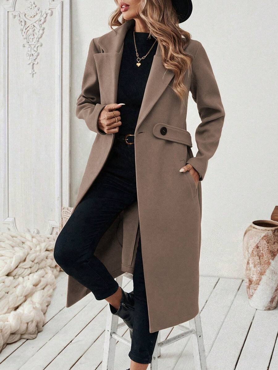 Adelheid - Women's Coat with Lapel Collar