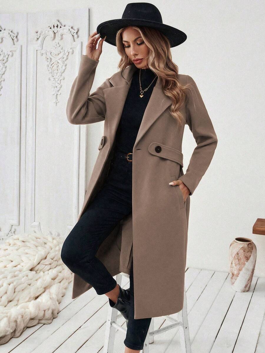 Adelheid - Women's Coat with Lapel Collar
