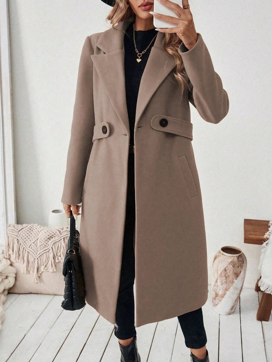 Adelheid - Women's Coat with Lapel Collar