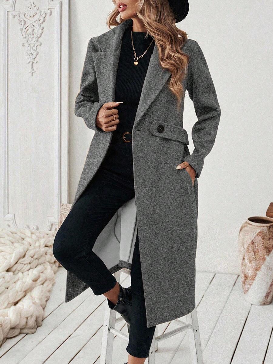 Adelheid - Women's Coat with Lapel Collar
