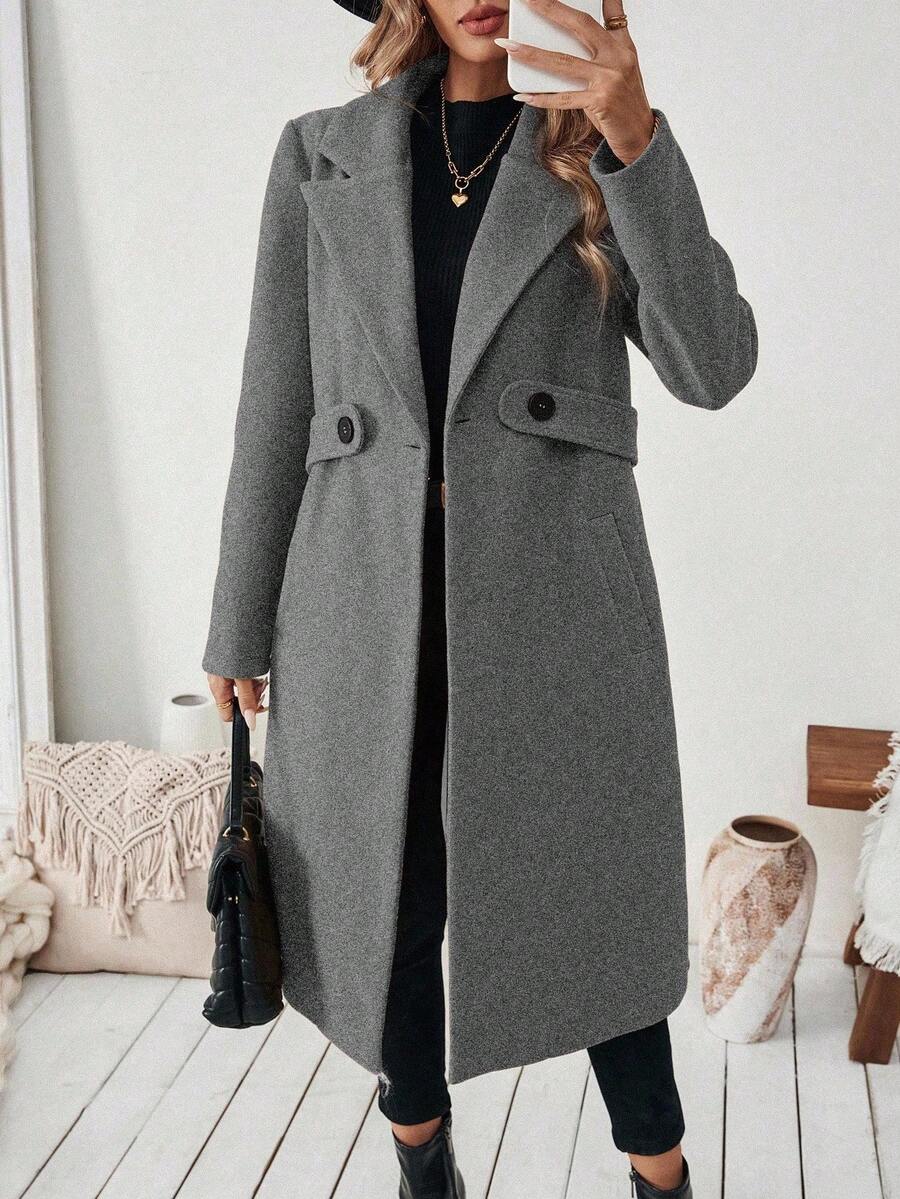 Adelheid - Women's Coat with Lapel Collar