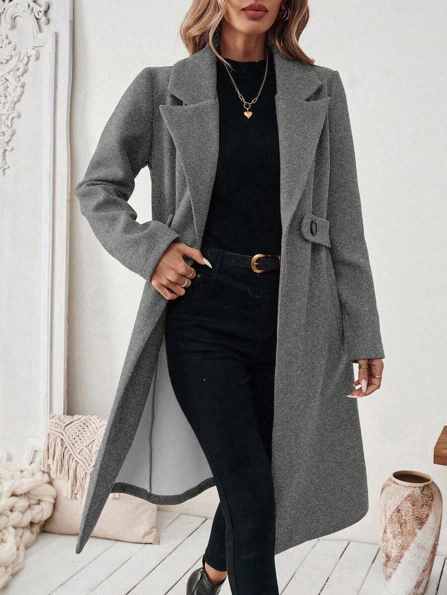 Adelheid - Women's Coat with Lapel Collar