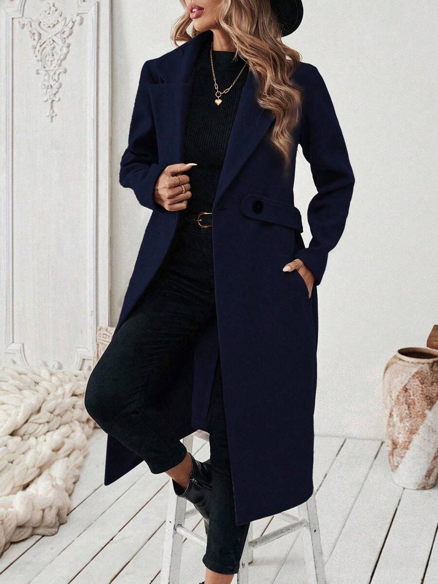 Adelheid - Women's Coat with Lapel Collar